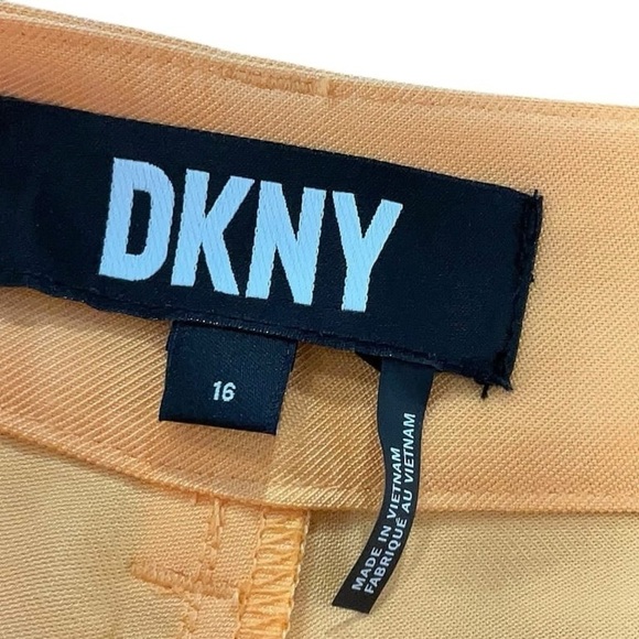 DKNY Cantaloupe Orange High Rise Wide Leg Cargo Utility Pants Trousers Size 16 - Picture 4 of 6